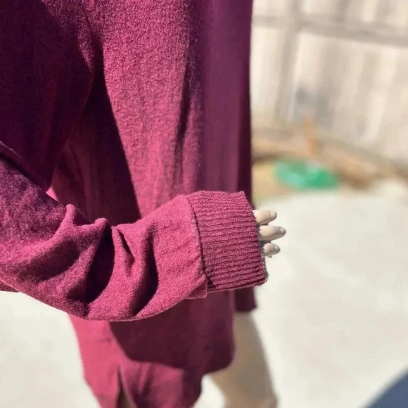 Saturday Sunday Anthropologie Hacci Slouchy Maroon Oversized Womens Sweater Sz S - Picture 6 of 7